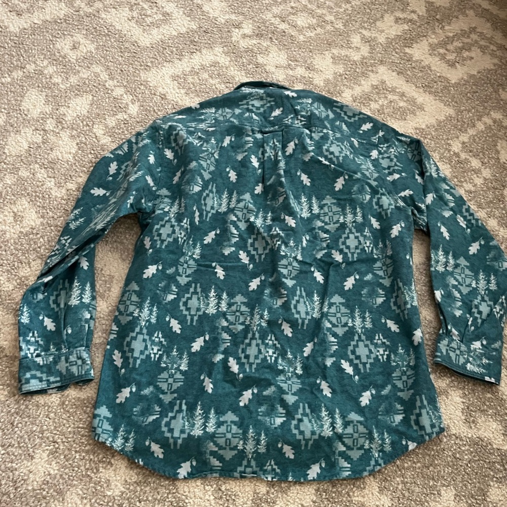 Vintage Shirt M Native Navajo Aztec festival blue cottage Western streetwear y2k - Picture 4 of 7